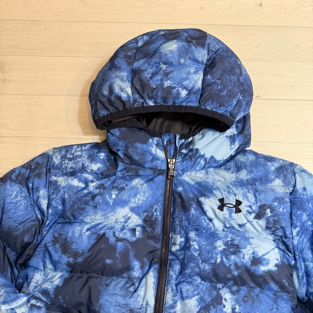 Under Armour Youth Boy's Blue Print‎ Pronto Puffer Jacket youth large